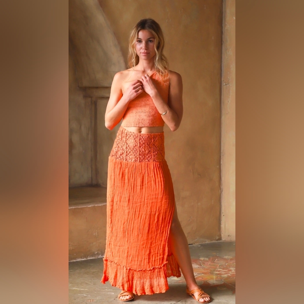 Jen's Pirate Booty Venus Maxi Skirt In Tango Orange - Picture 2 of 13